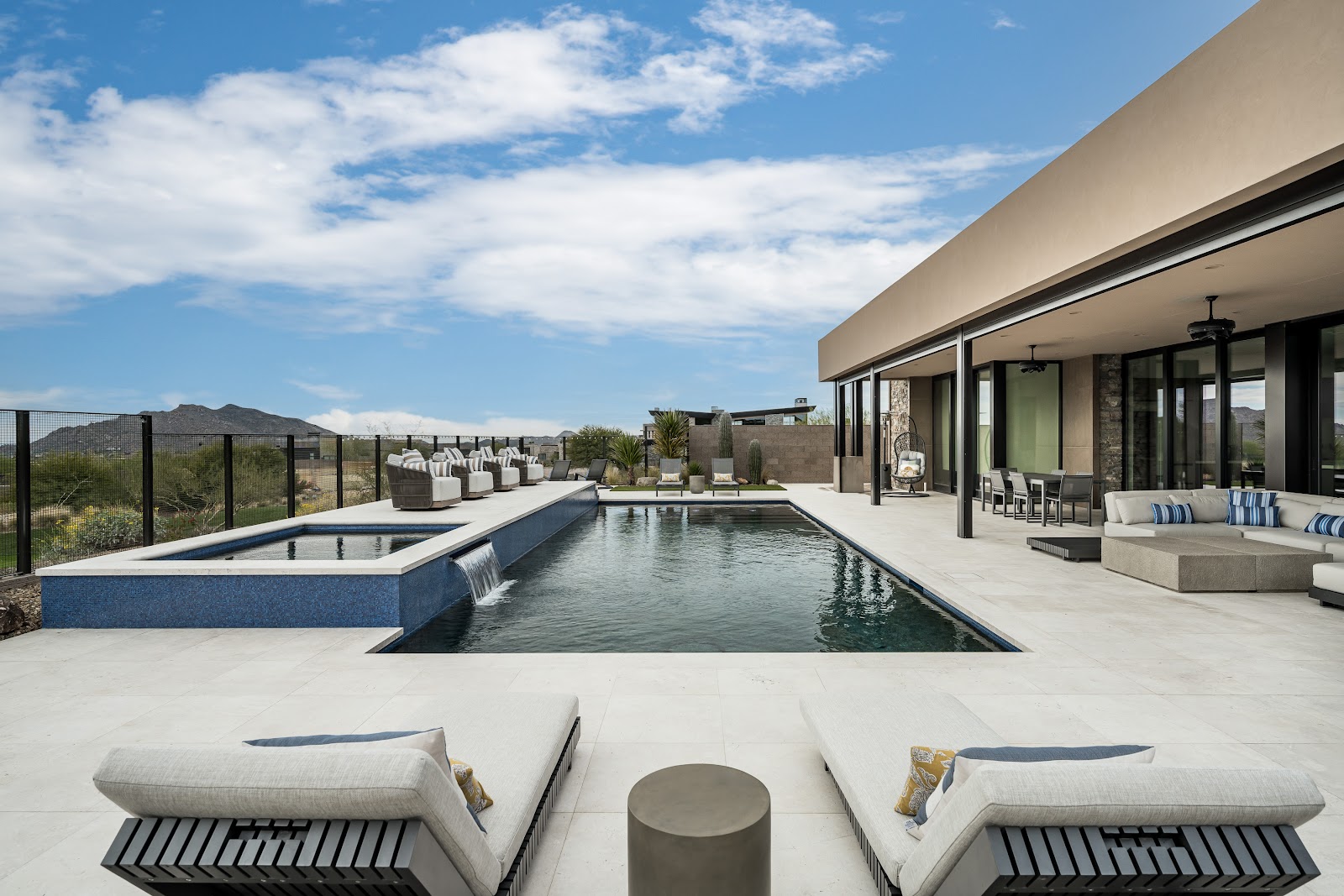 Luxury Backyard Oasis with Water Features